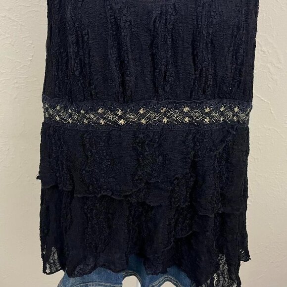 y2k black lace plus size whimsygoth grunge cap sleeve top - Picture 4 of 8